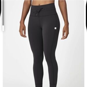 Vuori Black High-Waist Legging with Drawstring